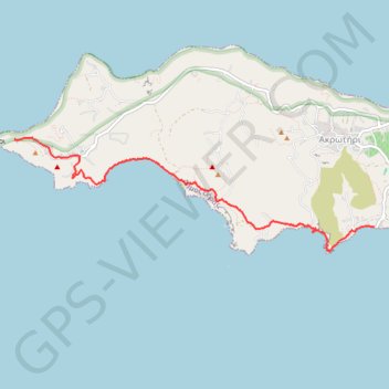 Red beach au phare d'Akrotiri GPS track, route, trail