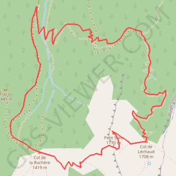 Petit Som depuis La Ruchère GPS track, route, trail