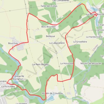Circuit des étangs, entre Rouziers et Beaumont GPS track, route, trail