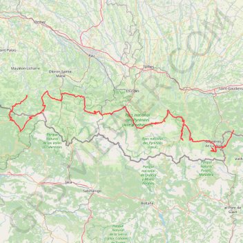 Trace Traversée des Pyrénées étape 2 GPS track, route, trail