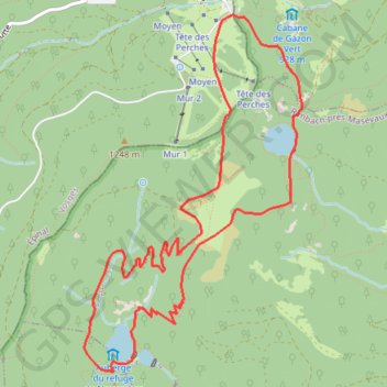 Les 3 lacs à partir de Gazon Rouge GPS track, route, trail