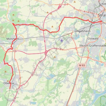 Strasbourg - Obernai GPS track, route, trail