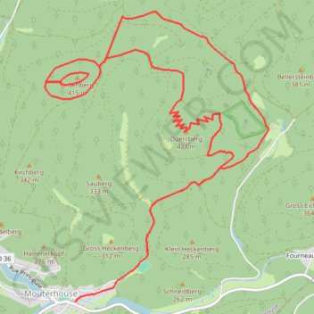A la découverte du Gruenberg et du Duerrbergkopf GPS track, route, trail