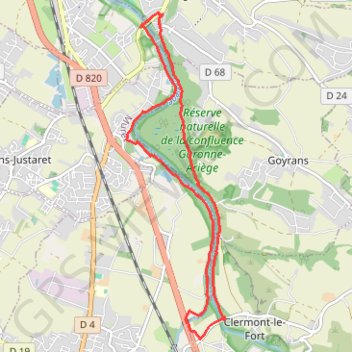 Balade le long de l'Ariège et de la Louge - Lacroix-Falgarde GPS track, route, trail
