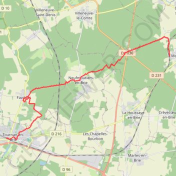 De Mortcerf à Tournan-en-Brie GPS track, route, trail