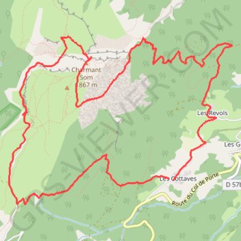 Charmant Som (Chartreuse) en boucle GPS track, route, trail