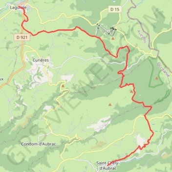 GRP Mont Aubrac - Etape 4 - St Chely d'Aub>> Lagui GPS track, route, trail