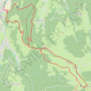 De Metzeral au Petit-Ballon GPS track, route, trail