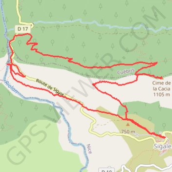Cime de la Cacia GPS track, route, trail