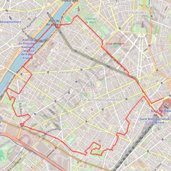 Paris XV Brassens Citroen Javel Montparnasse GPS track, route, trail