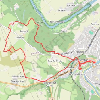 Châteaulin bois du Chap GPS track, route, trail