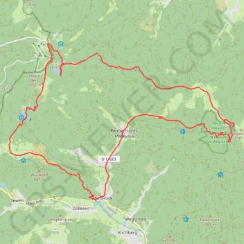 Tête des Perches et Vogelstein en boucle par les lacs du Neuweiher et des Perches GPS track, route, trail