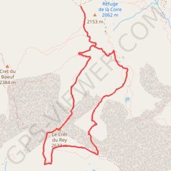 Le Crêt du Rey - Granier GPS track, route, trail