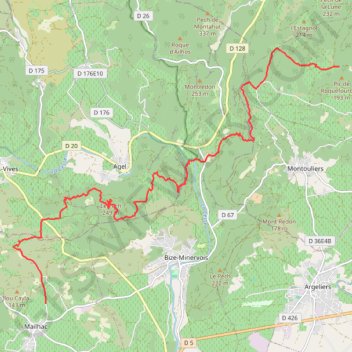 Les chemins de Saint Jacques en Minervois GPS track, route, trail