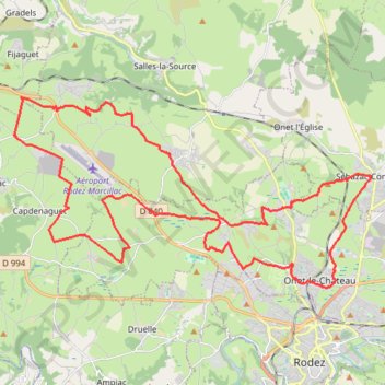 Rodez Agglomeration - Circuit 17 - Les grands chemins GPS track, route, trail