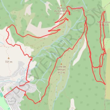 Petite boucle à Levens GPS track, route, trail
