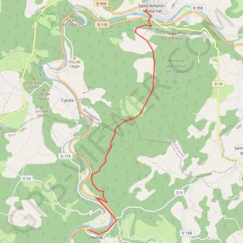 Penne - Saint antonin GPS track, route, trail