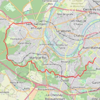 De Rueil à Saint-Germain GPS track, route, trail