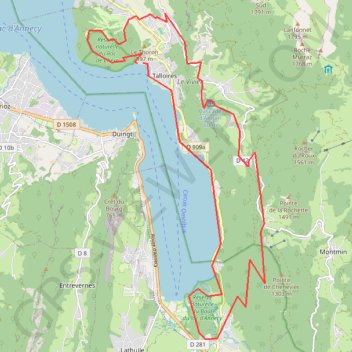 VTT, Talloires, Roc de Chère, Col de la Forclaz GPS track, route, trail
