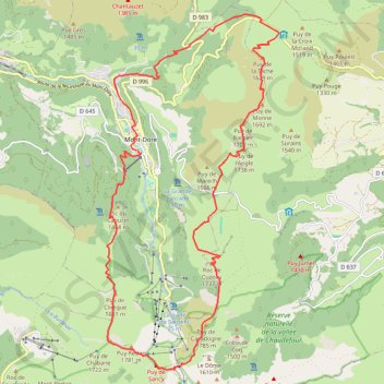 Sentier des crêtes Puy de Sancy GPS track, route, trail