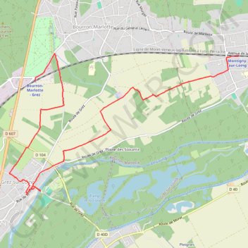 De Montigny-sur-Loing à Bourron-Marlotte GPS track, route, trail