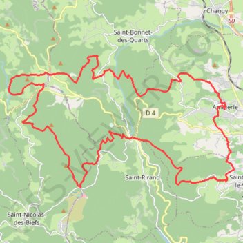 La Pierre Charbonnière et Ray Dadieu - Ambierle GPS track, route, trail