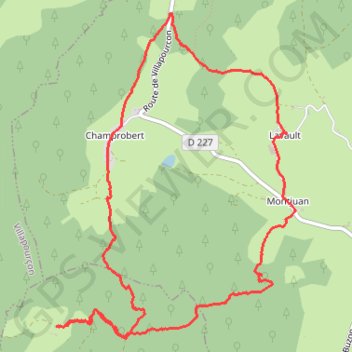 Wandelrondje via Champ Robert en Lavault GPS track, route, trail