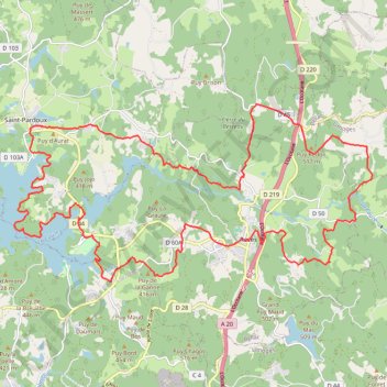 St Pardoux 34 kms GPS track, route, trail