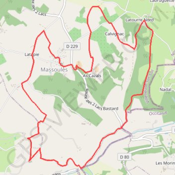 Massoulès par Sainte-Quitterie et Calvignac - Pays de la vallée du Lot GPS track, route, trail