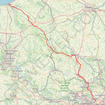 Paris Dieppe par Beauvais et neufchâtel GPS track, route, trail