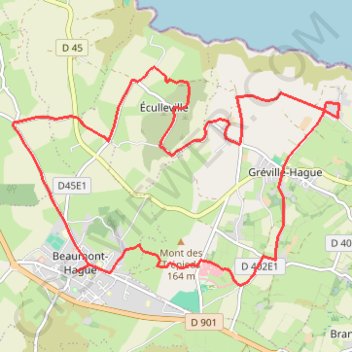De Beaumont Hague à Gréville-Hague GPS track, route, trail