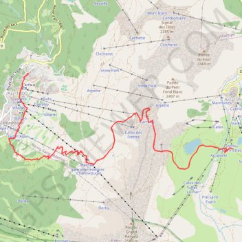 Les arcs 1800/3200 GPS track, route, trail
