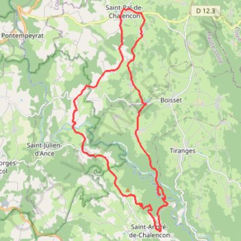 Chomelix-coulée de lave-château de chalencon GPS track, route, trail