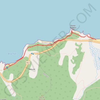 🚶 Trace de la Plage de Clugny à l'Anse Tillet GPS track, route, trail