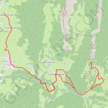 Crêt du Char GPS track, route, trail