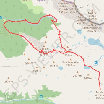 Tuc des Armèros depuis Canejan GPS track, route, trail