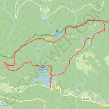 Le lac d'Alfed le col des Charbonniers les VOSGES GPS track, route, trail