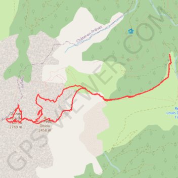 Obiou en huit par les chatières et les cheminées du petit obiou (Devoluy) GPS track, route, trail