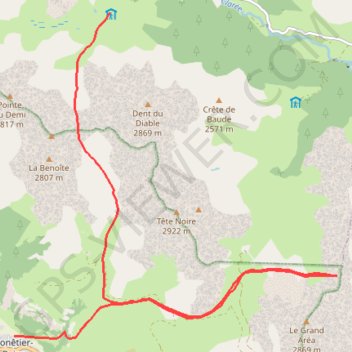 Col du chardonnet - Roche du Monetier - Les jobles - Col de Bufferes - Cretes de cristole - Monêtier GPS track, route, trail