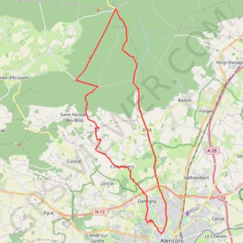 Médavy, Croix Madame, Chêne aux Verdiers, Saint-Nicolas, Colombiers GPS track, route, trail