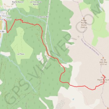 Saint Martin de Queyrières - Pic de Peyre Eyraute GPS track, route, trail