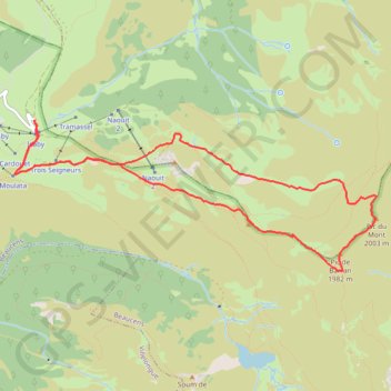 Raquettes au Pic de Barran et Pic du Mont GPS track, route, trail
