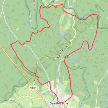 Point de Vue de Libaipire – Roches du Moulin Circuit à partir de Sainte-Cécile GPS track, route, trail