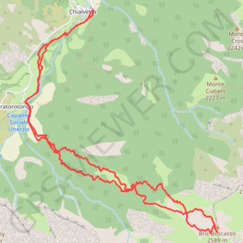 Bric Boscasso (Val Maira - Italie) GPS track, route, trail