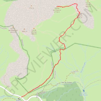 Pointe de Chalune GPS track, route, trail