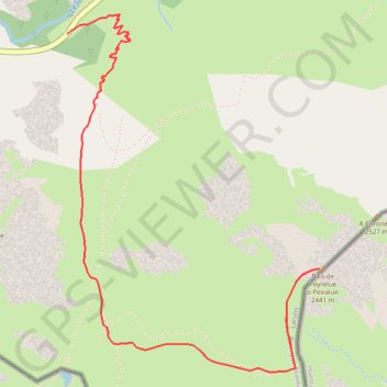 Randonnée raquettes Pic de Peyrelue GPS track, route, trail