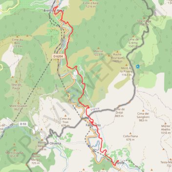 Airole, Breil-sur-Roya GPS track, route, trail