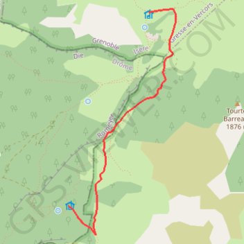 Pré Peyret jusqu'à la Baraque du Pison GPS track, route, trail