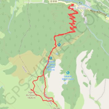 Signal et pic du Gourzy depuis les Eaux Bonnes GPS track, route, trail