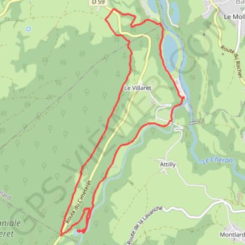 Cascade du Pissieu et plan d'eau du Châtelard GPS track, route, trail